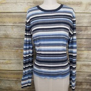 ⬇⬇ Tommy Hilfiger White Blue Crew Sweater LARGE